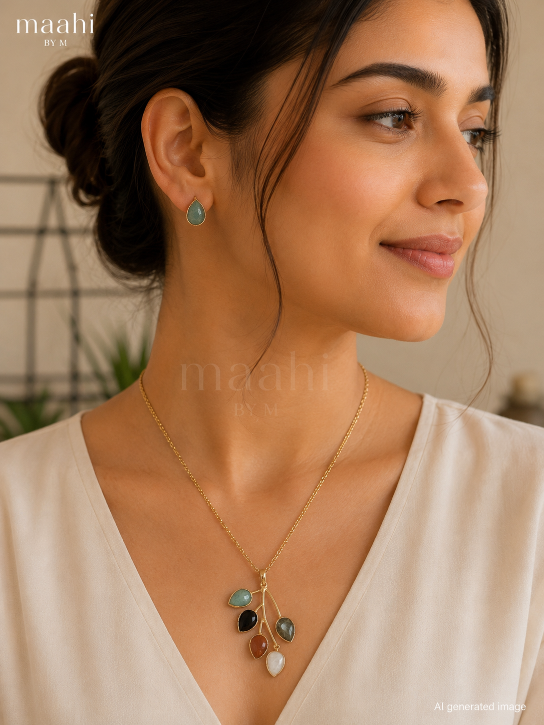 Enchanted Vine Pendant with Amazonite Studs