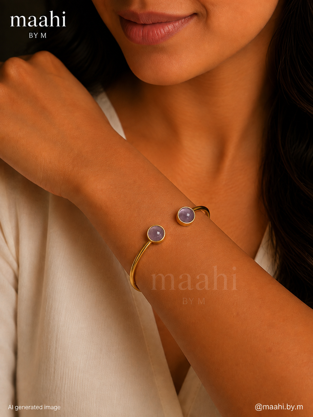 Amethyst Twin Orbit cuff