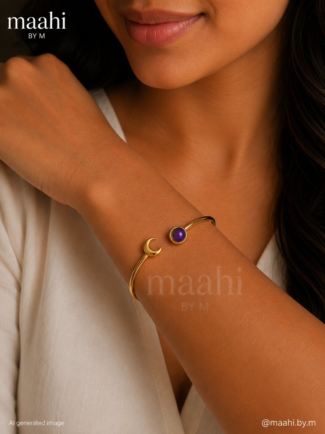 Amethyst Moon Cuff