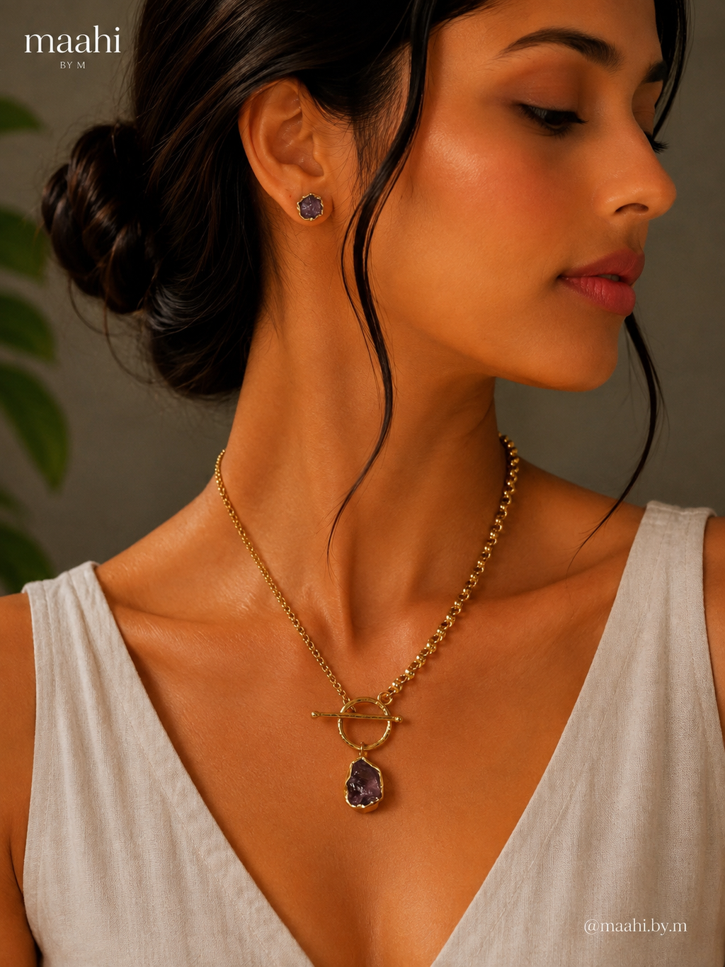 Amethyst Golden Clasp Set