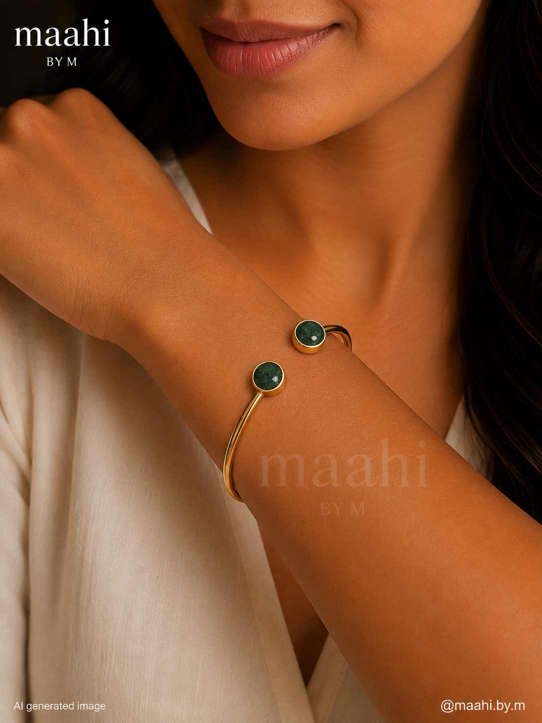 Green Aventurine Twin Orbit Cuff