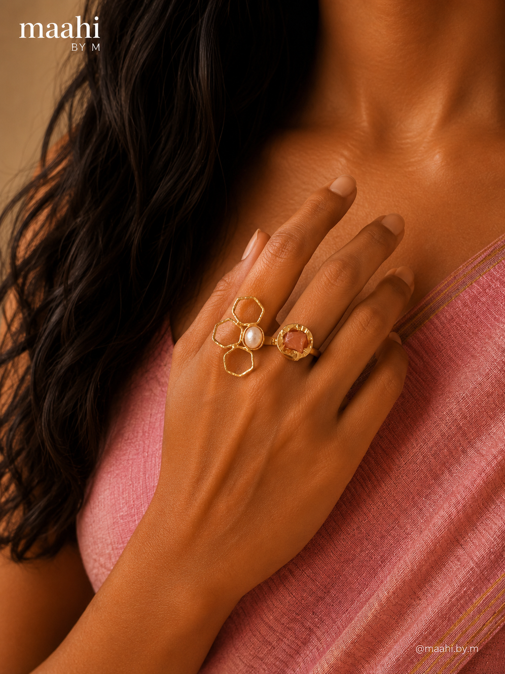 Petal & Pearl Carnelian Ring