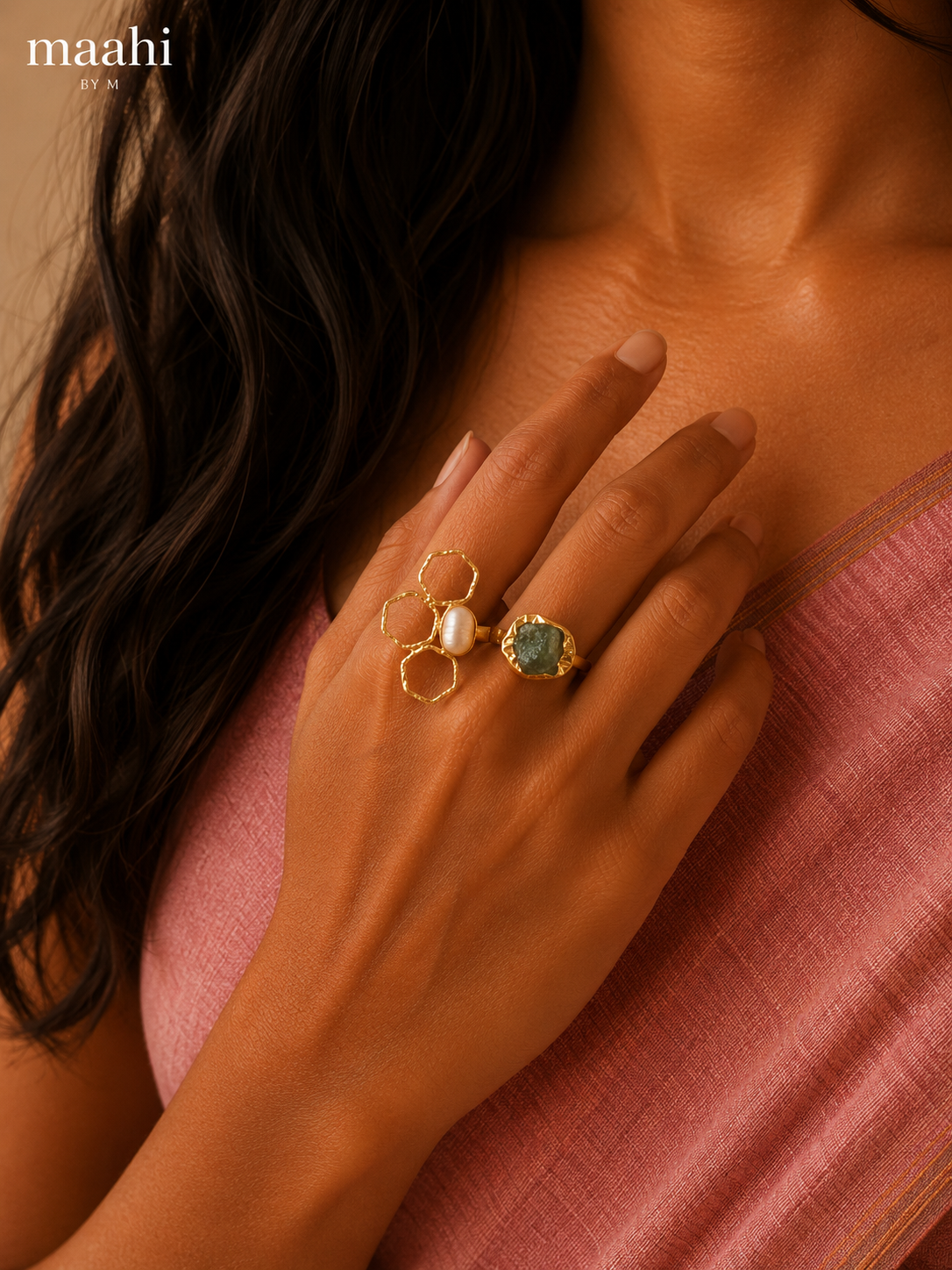 Petal & Pearl Green Aventurine Ring