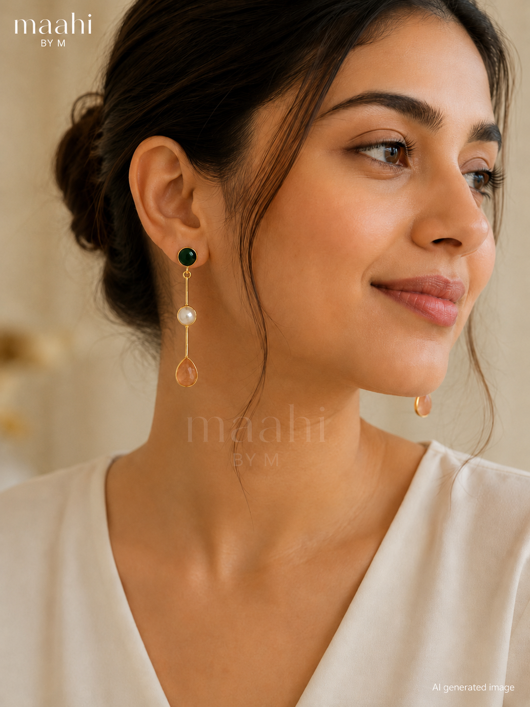 Green Aventurine Carnelian String Earring