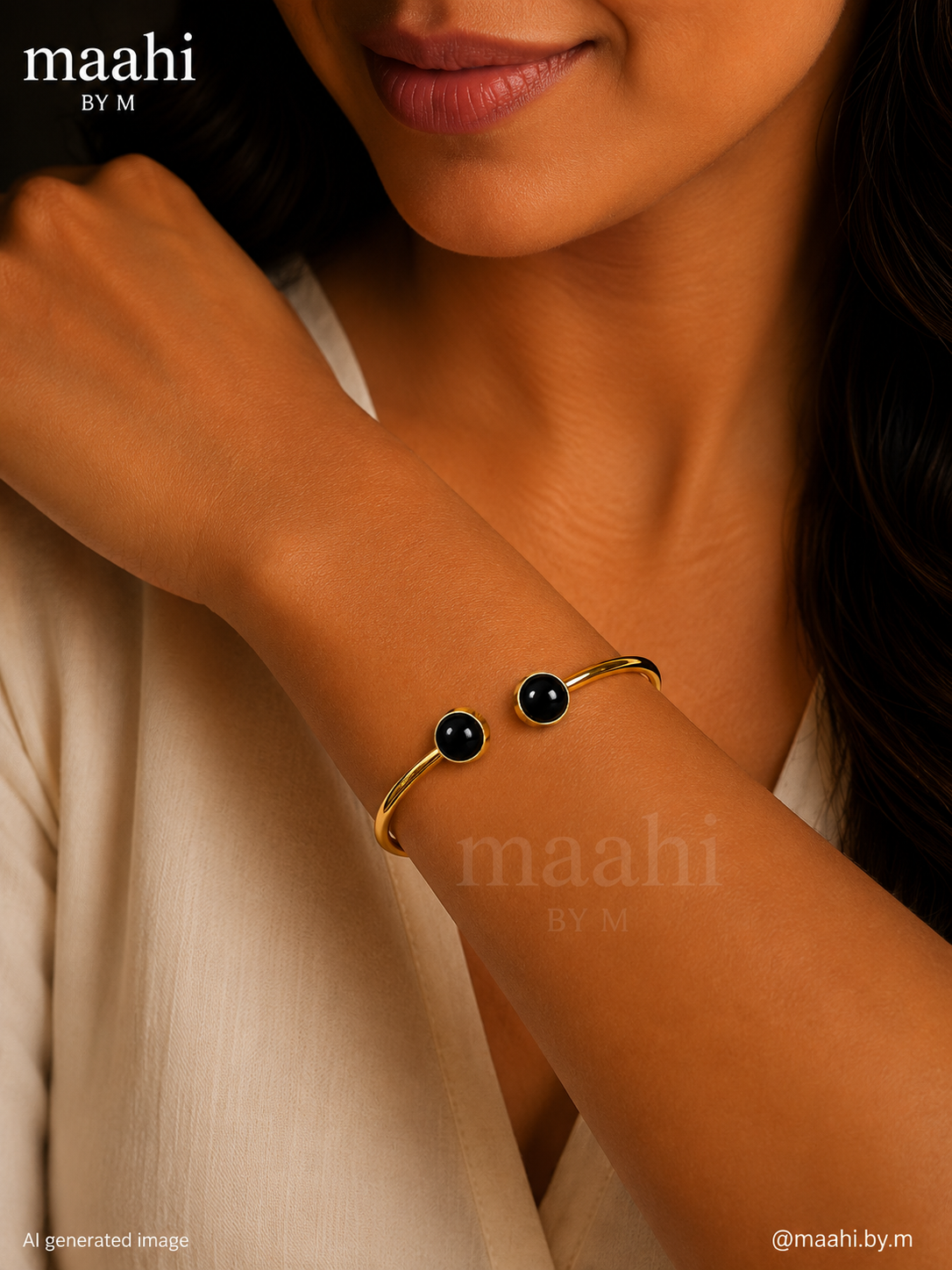 Black Onyx Twin Orbit Cuff