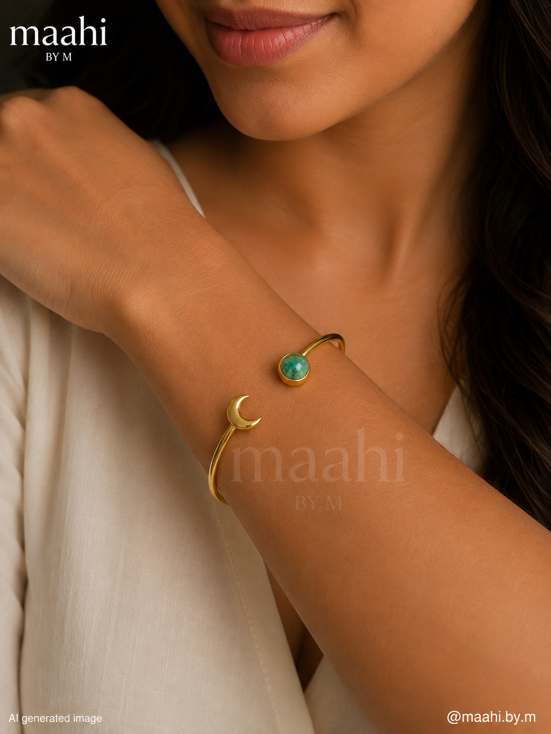 Amazonite Moon Cuff