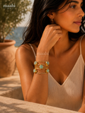 Amazonite Raw stone 3 Layer Bracelet