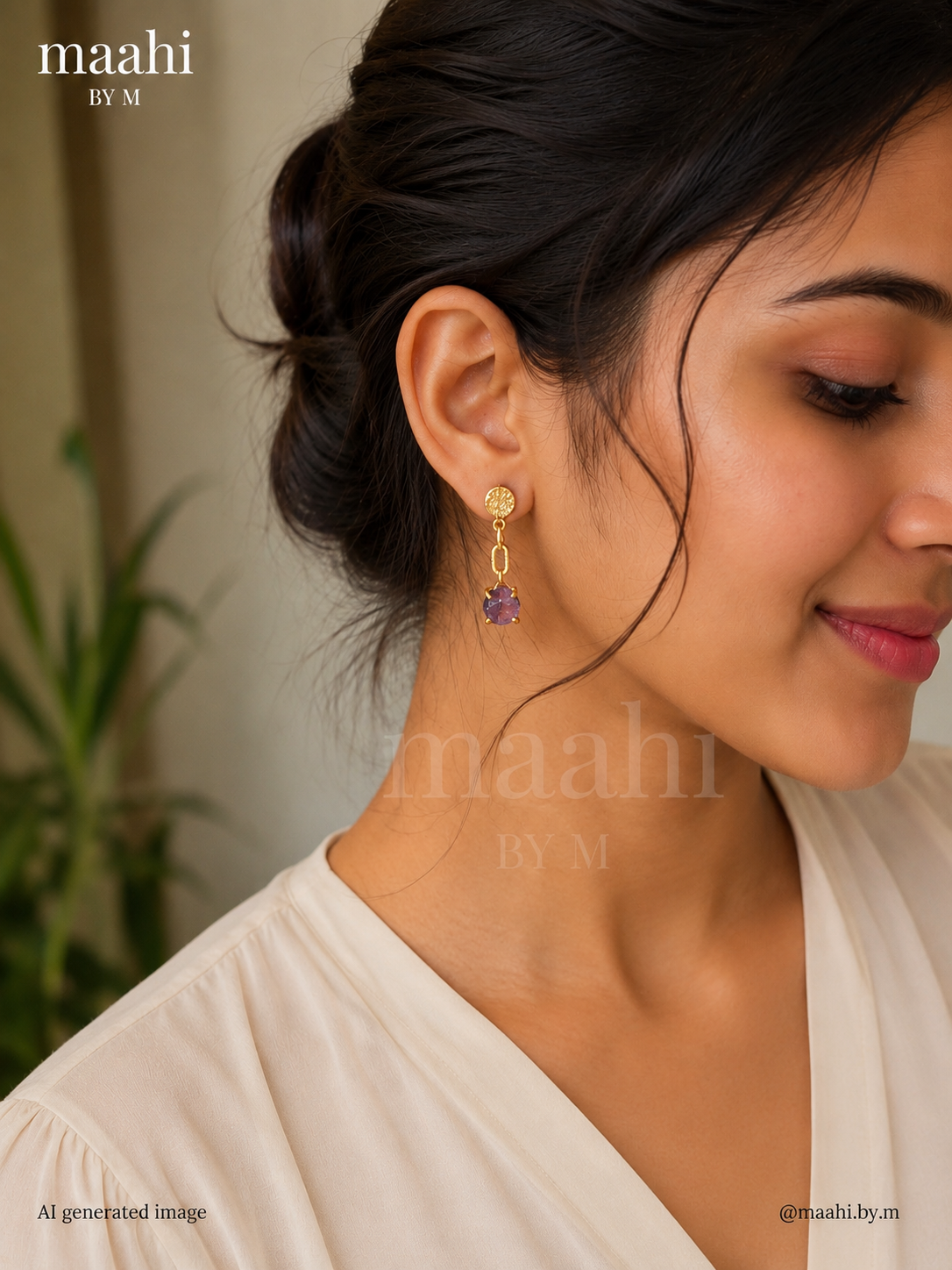 Amethyst Stone Drip Earrings