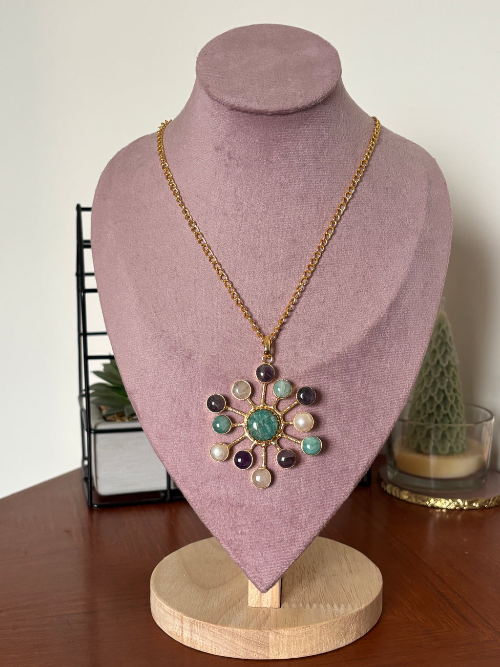 Amazonite Sunburst Pendant