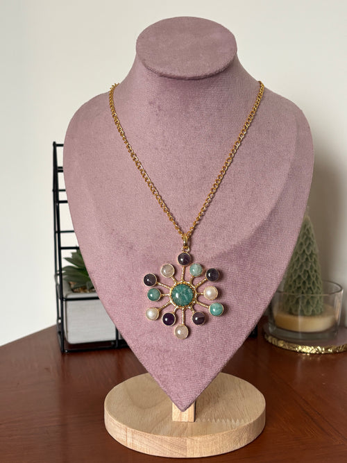 Amazonite Sunburst Pendant