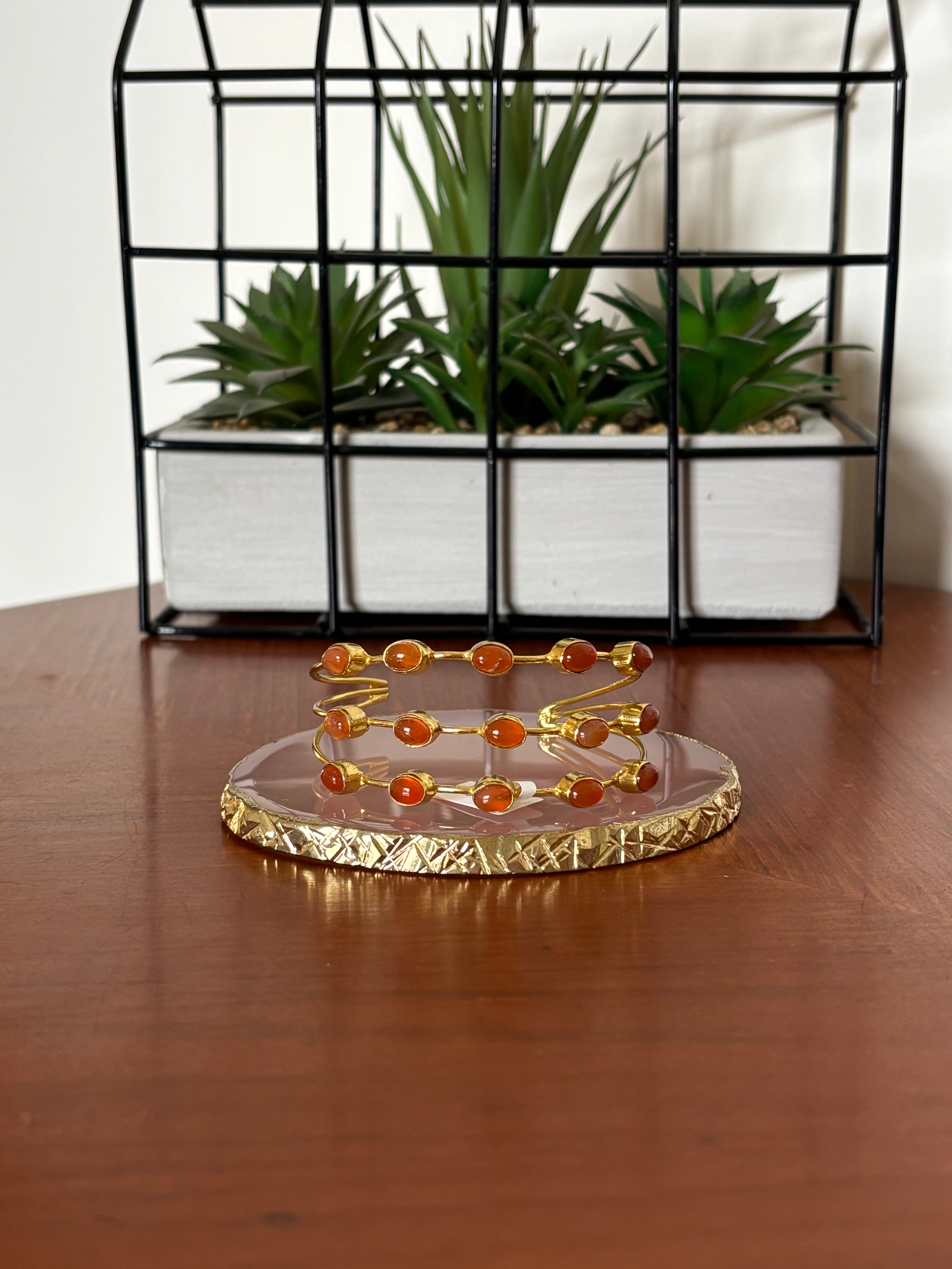 Carnelian 3 Layer Stone Bracelet