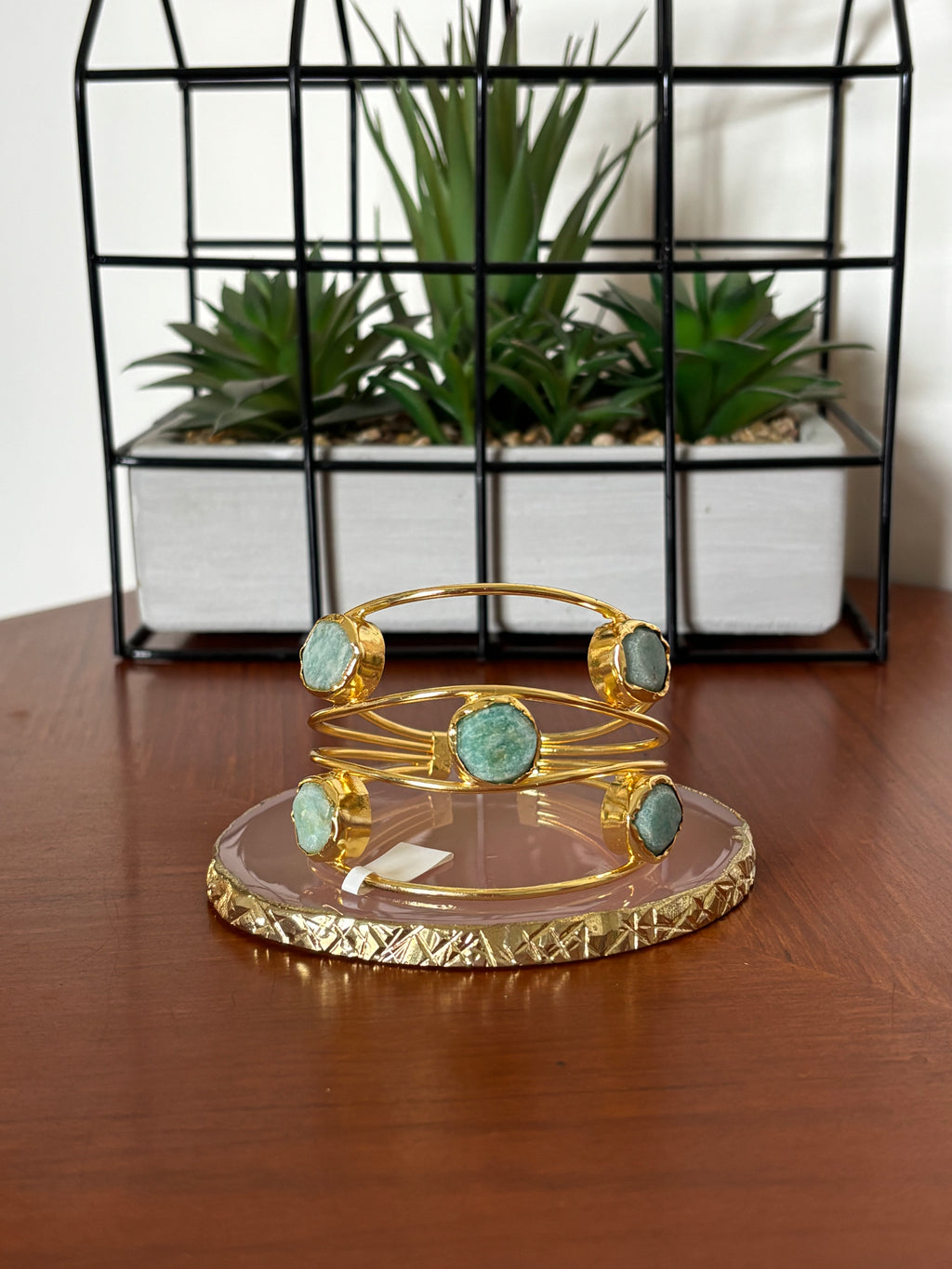 Amazonite Raw stone 3 Layer Bracelet