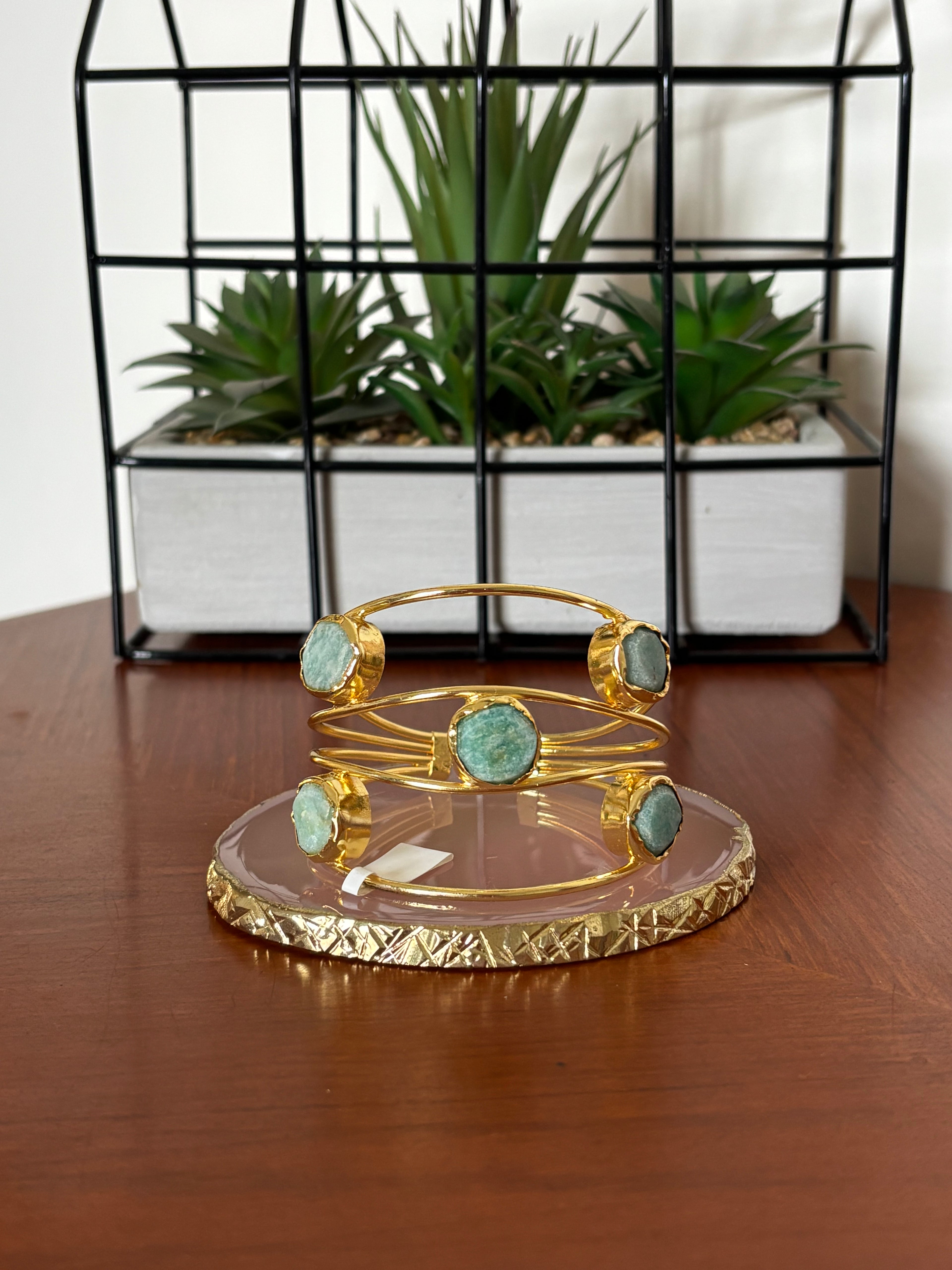 Amazonite Raw stone 3 Layer Bracelet