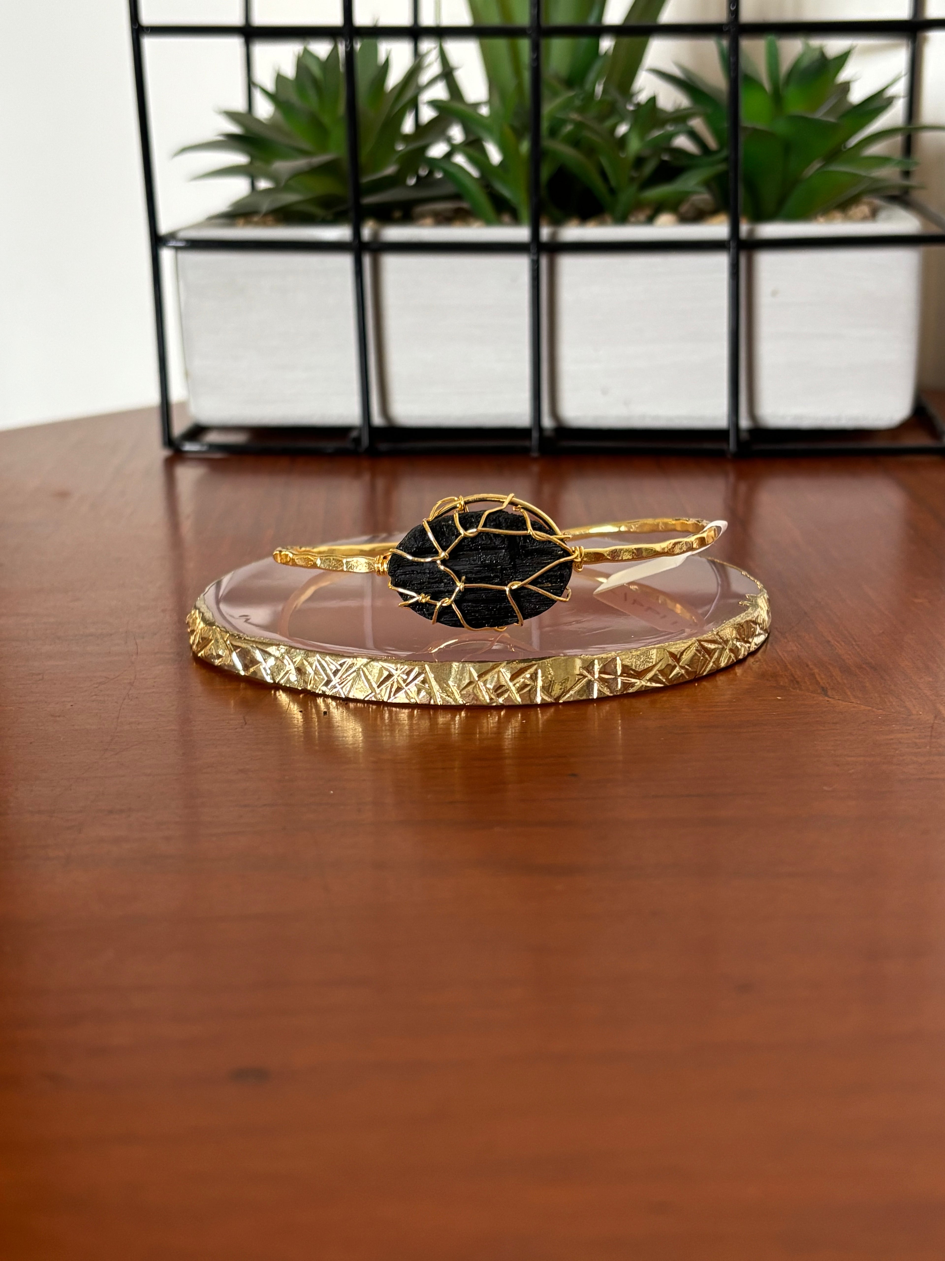 Black Onyx Wire Cuff