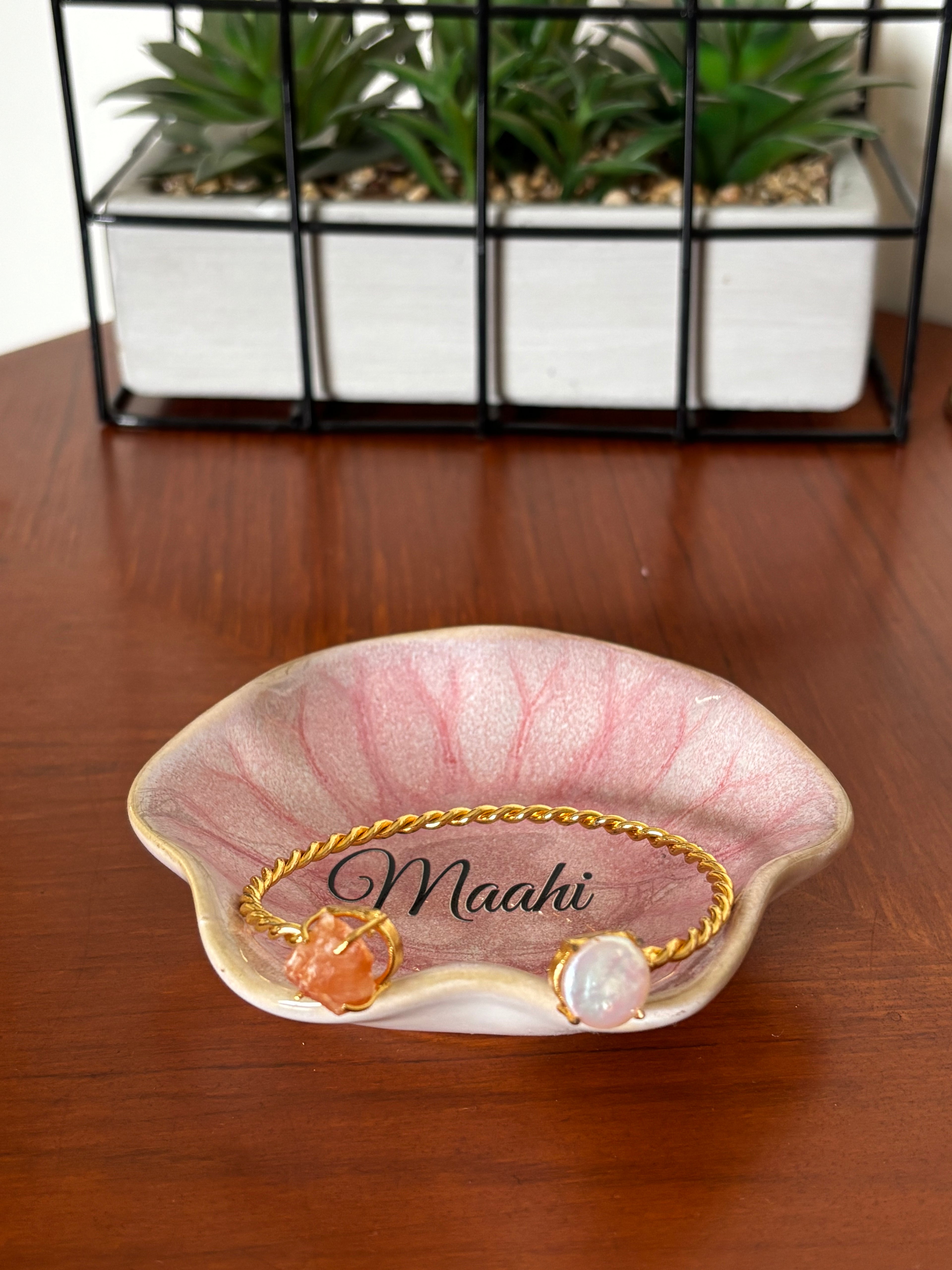 Carnelian Pearl Thread Cuff