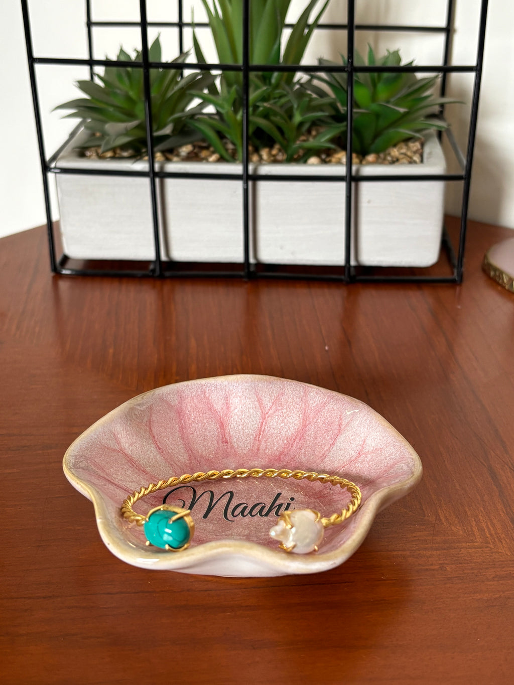 Turquoise Pearl Thread Cuff