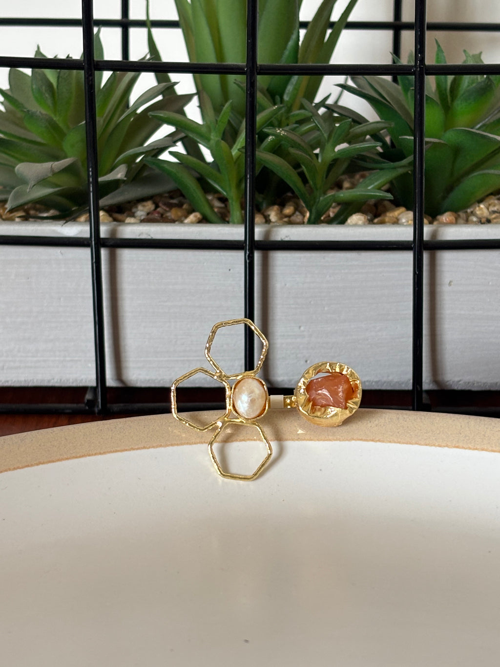 Petal & Pearl Carnelian Ring