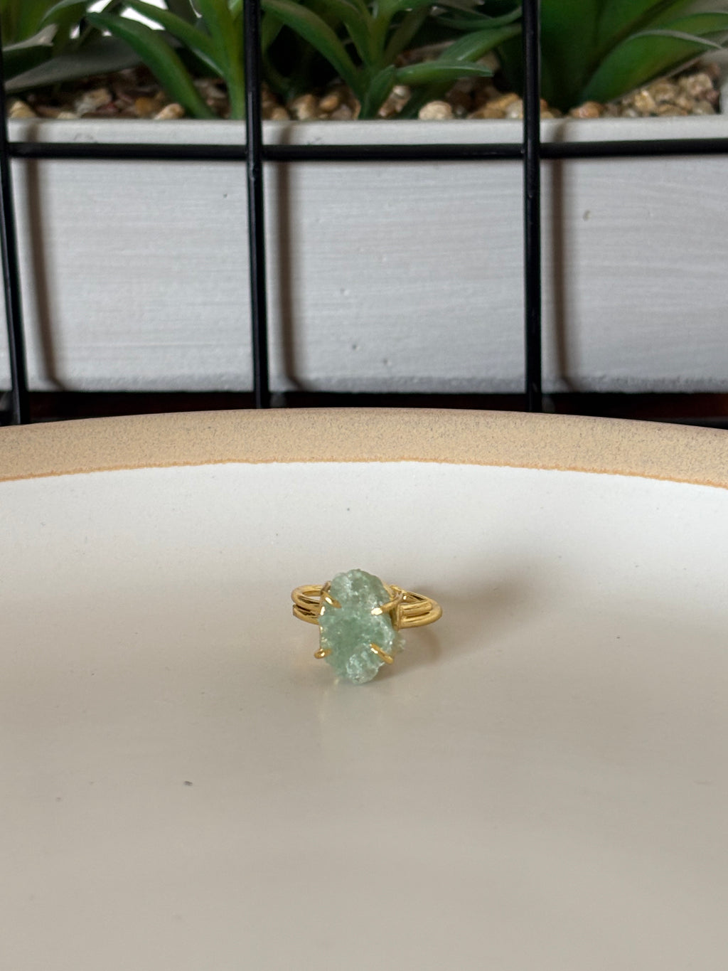 Green Aventurine Raw Stone Ring