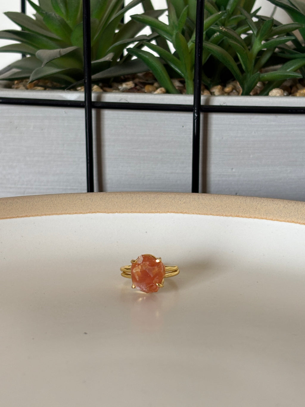 Carnelian Raw Stone Ring