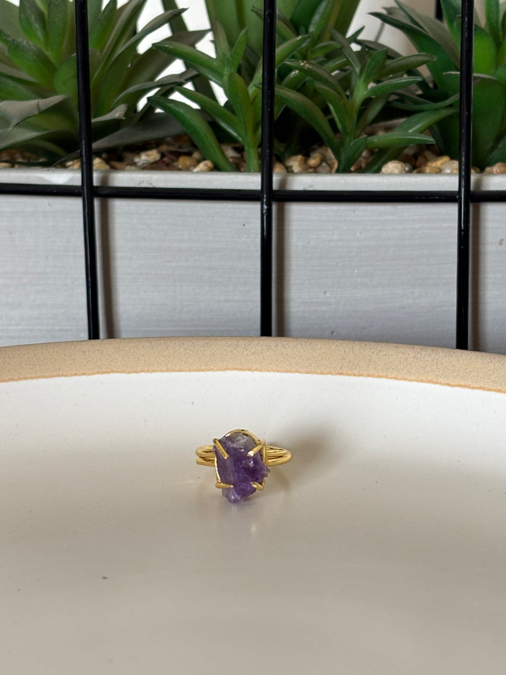 Amethyst Raw Stone Ring