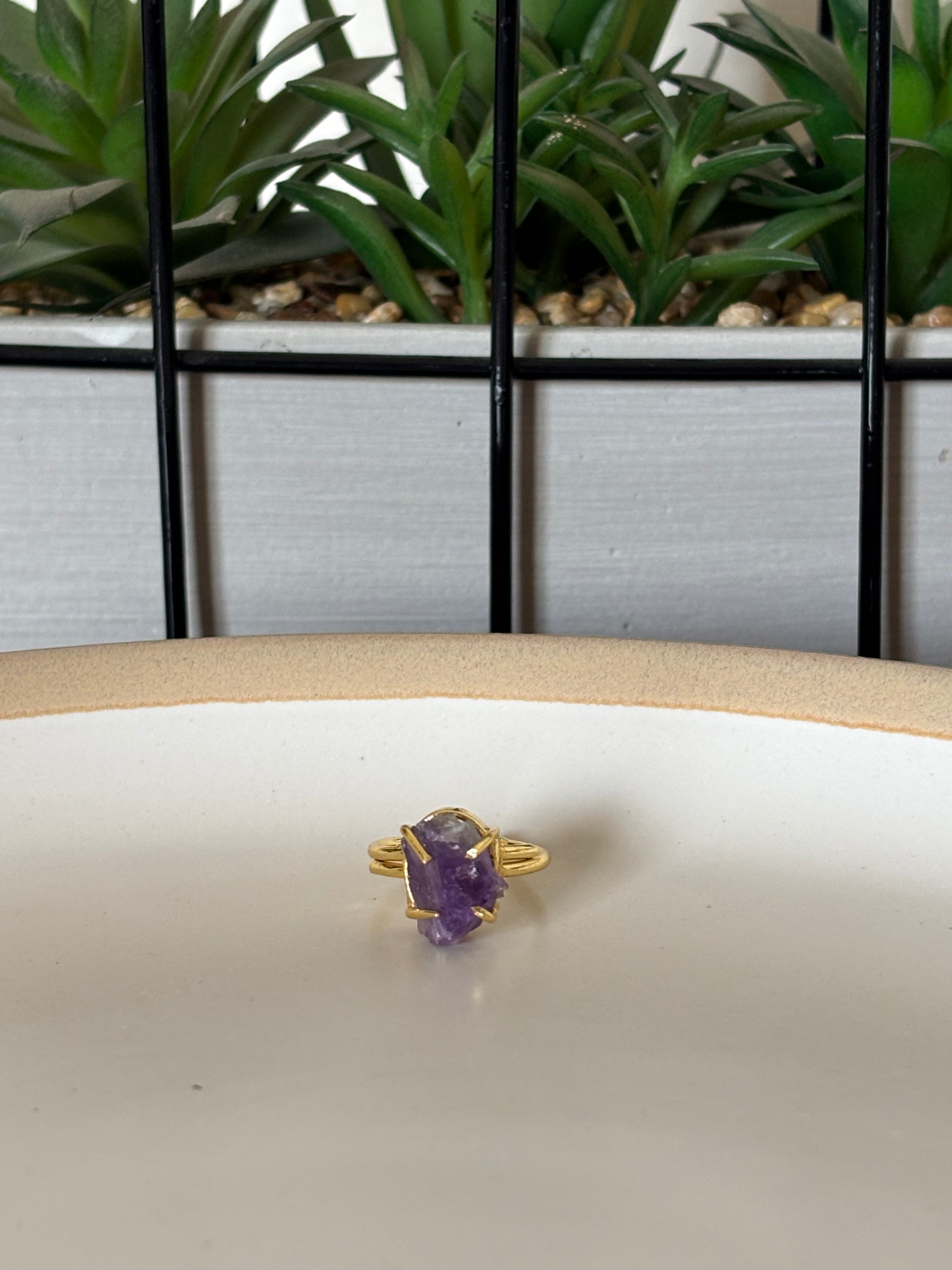 Amethyst Raw Stone Ring