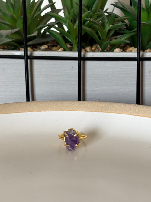 Amethyst Raw Stone Ring