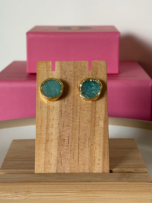 Amazonite Circle Studs