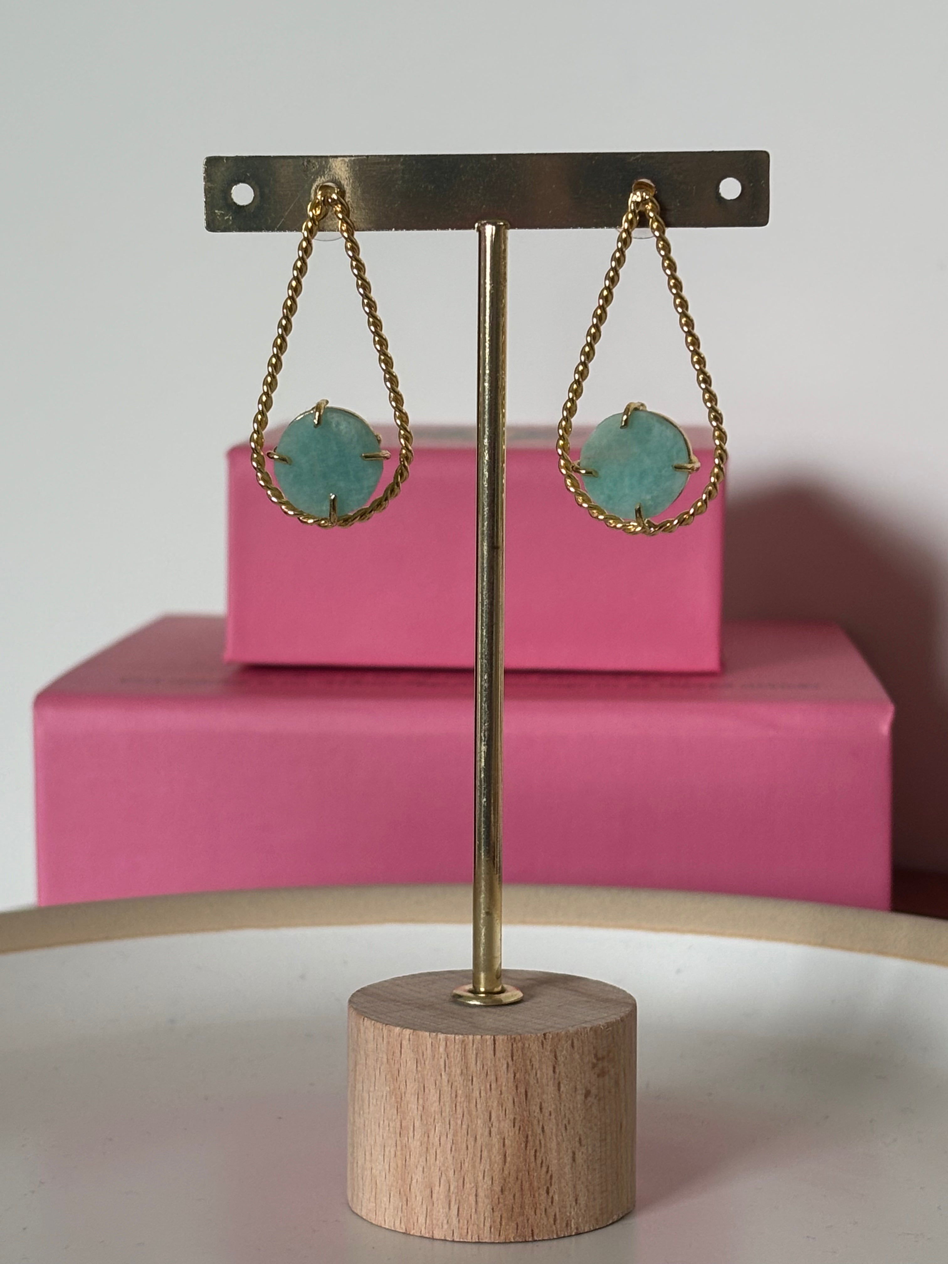 Amazonite Tear Drop Earrings