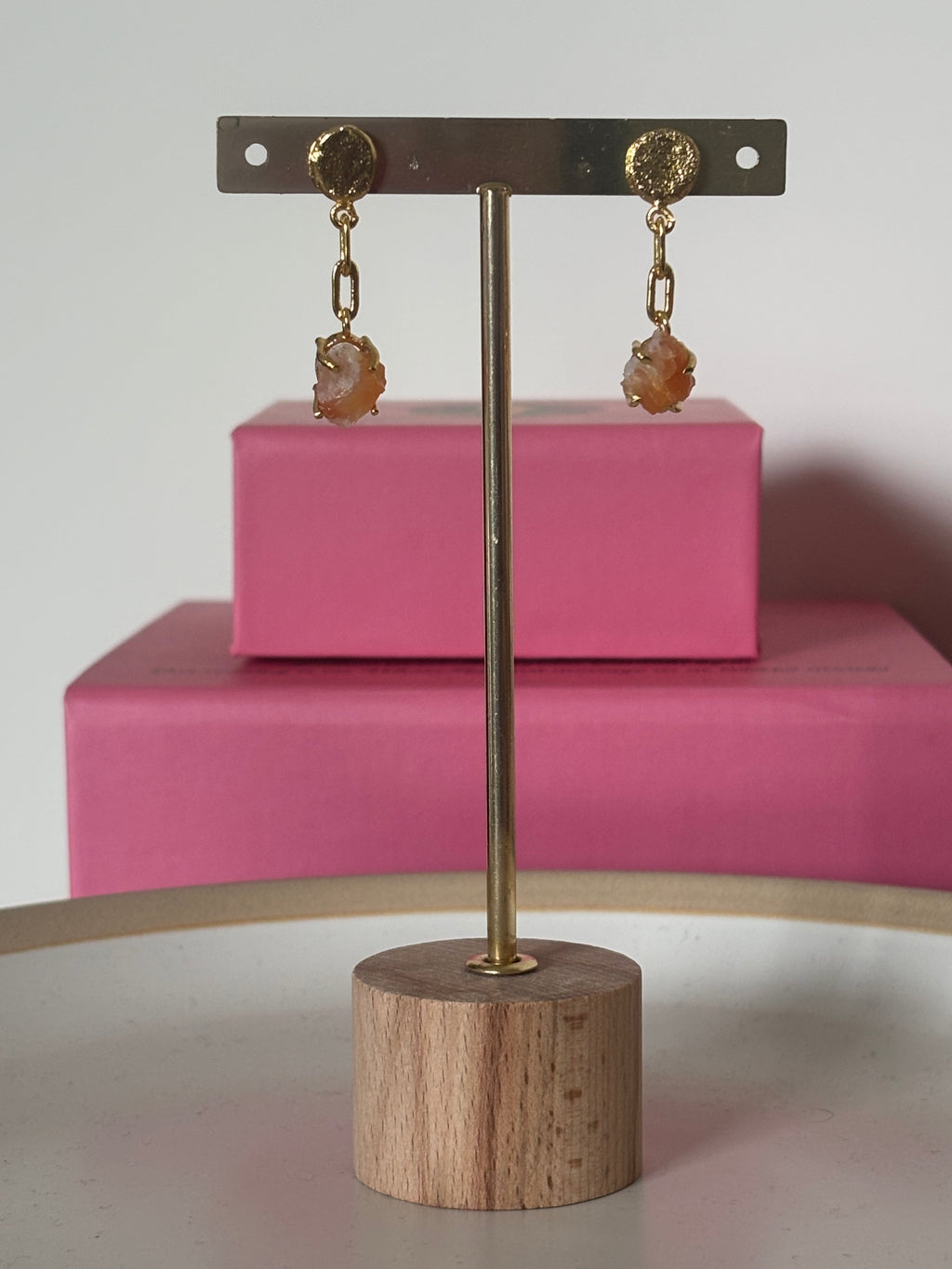 Carnelian Stone Drip Earrings