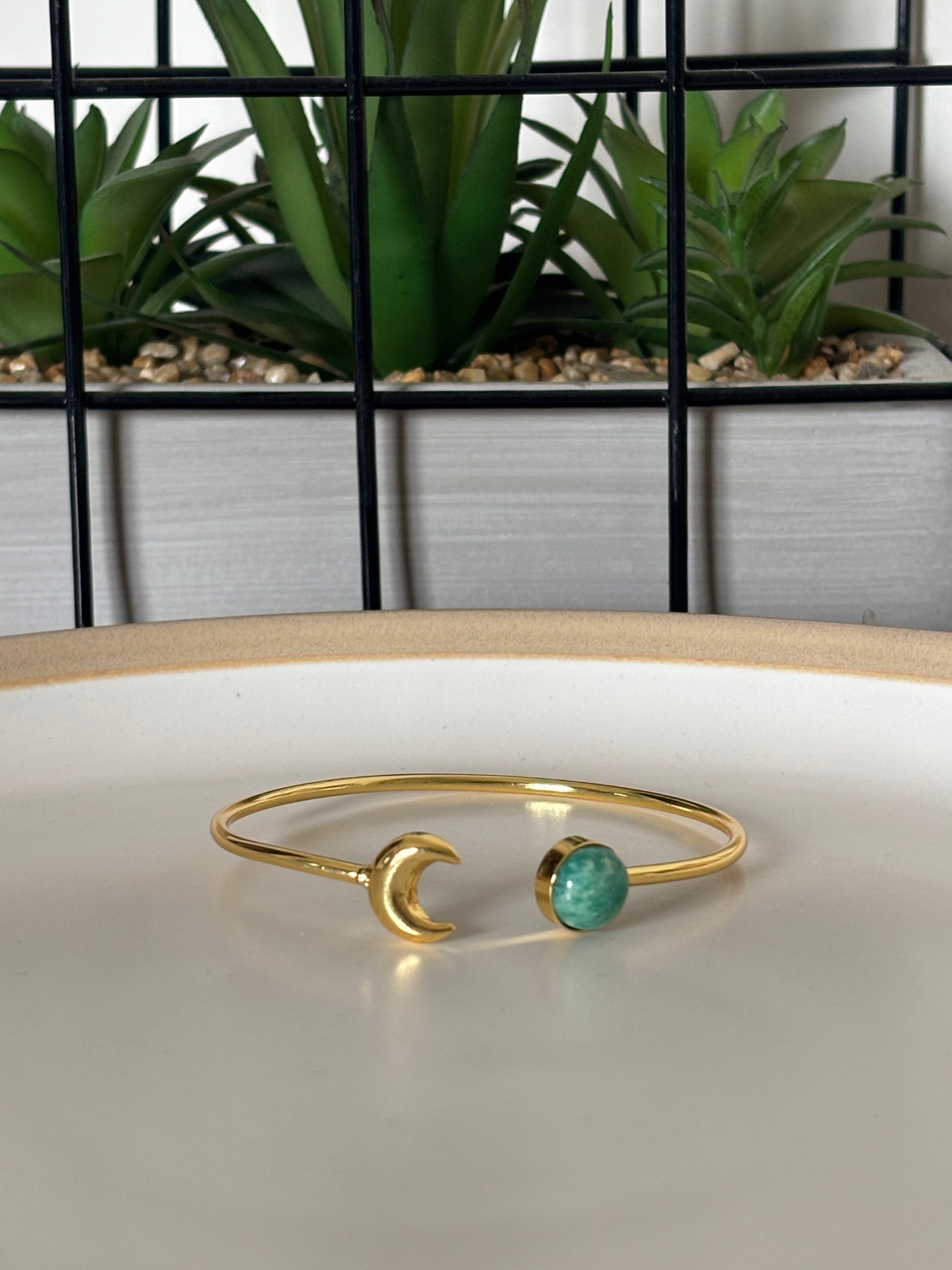 Amazonite Moon Cuff