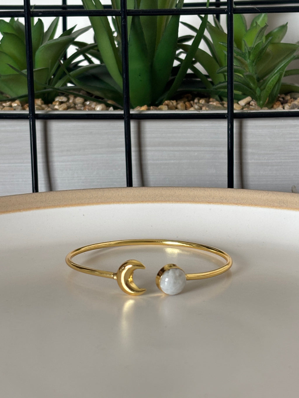 Moonstone Moon Cuff