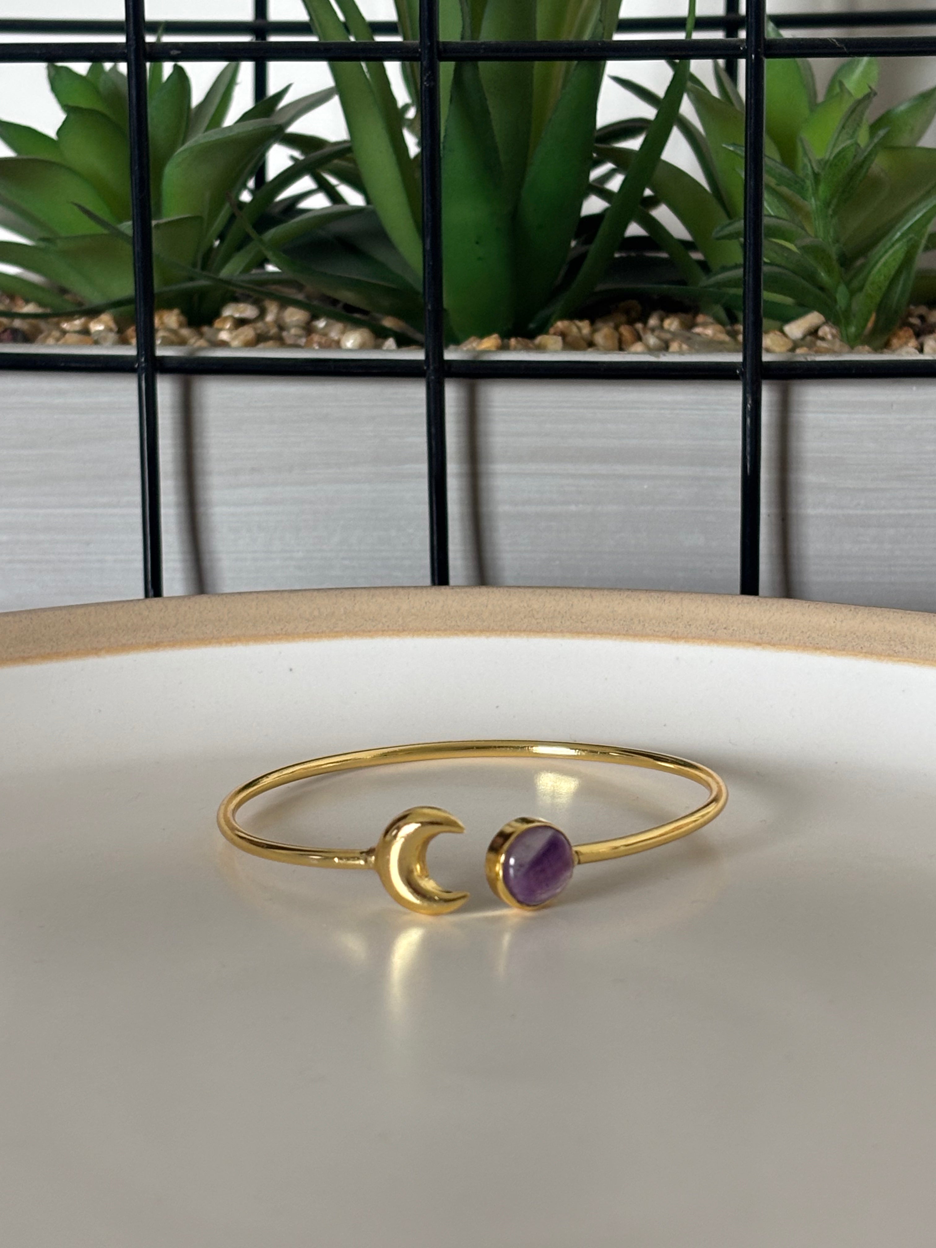 Amethyst Moon Cuff