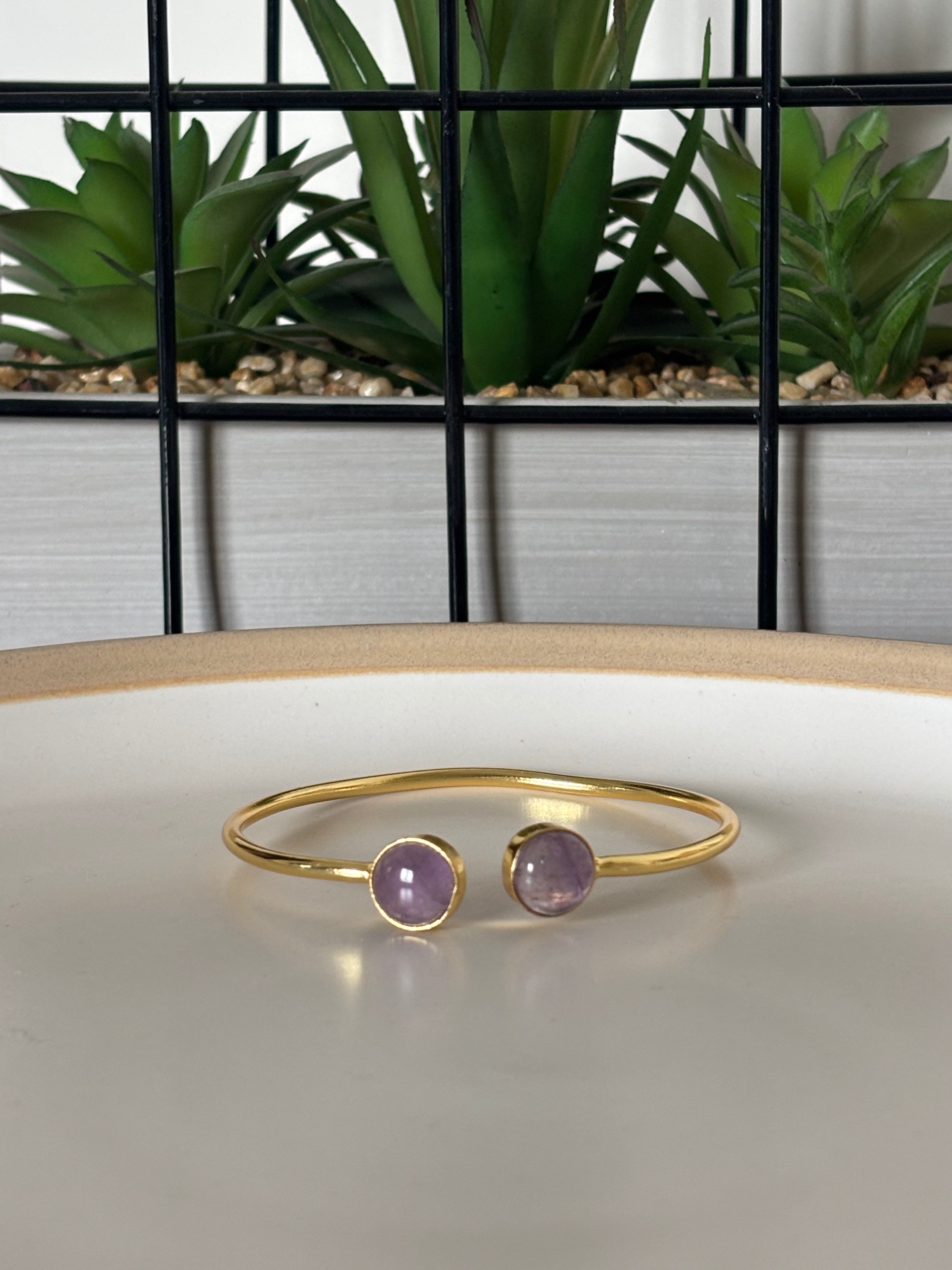 Amethyst Twin Orbit cuff