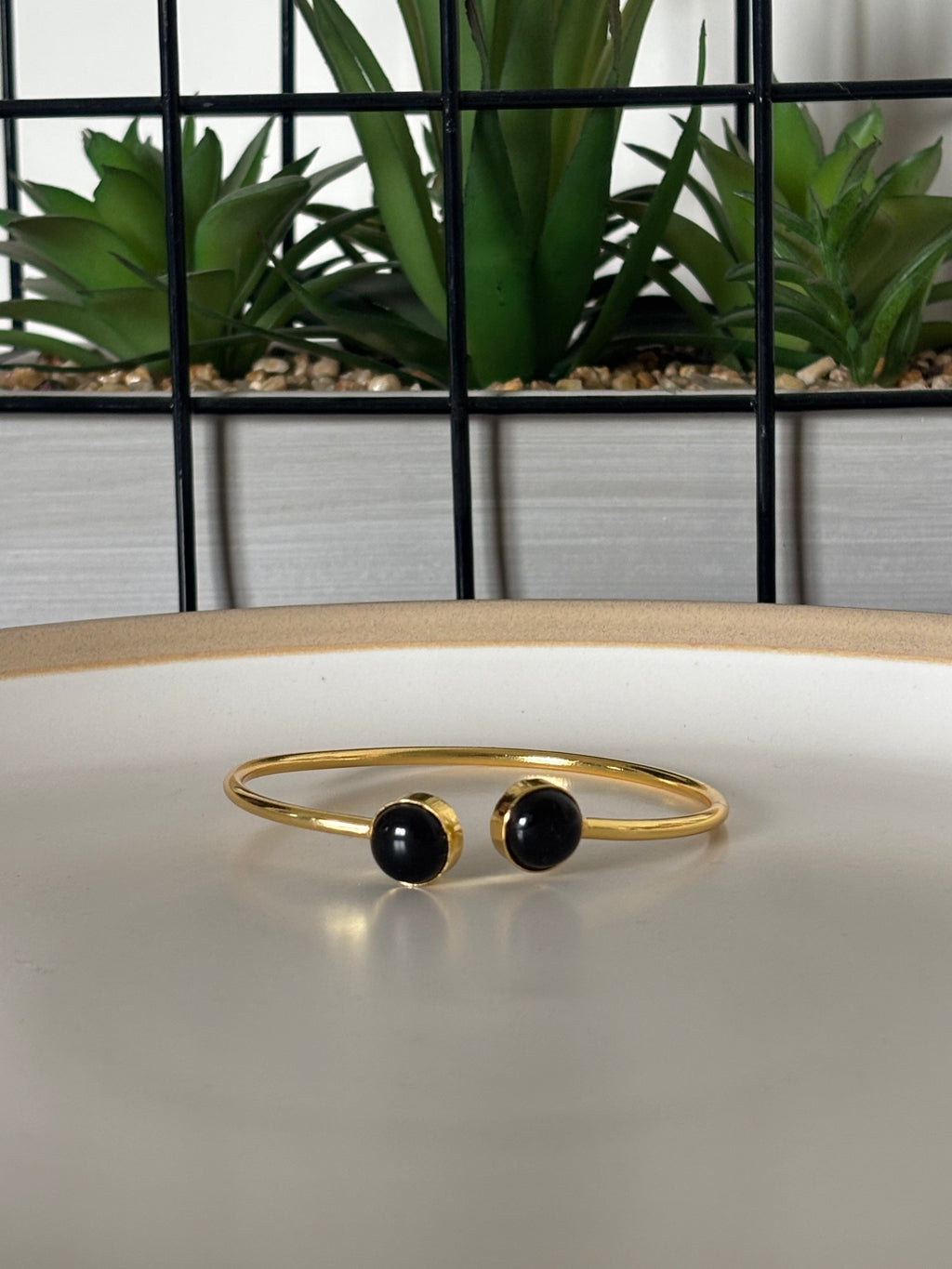 Black Onyx Twin Orbit Cuff