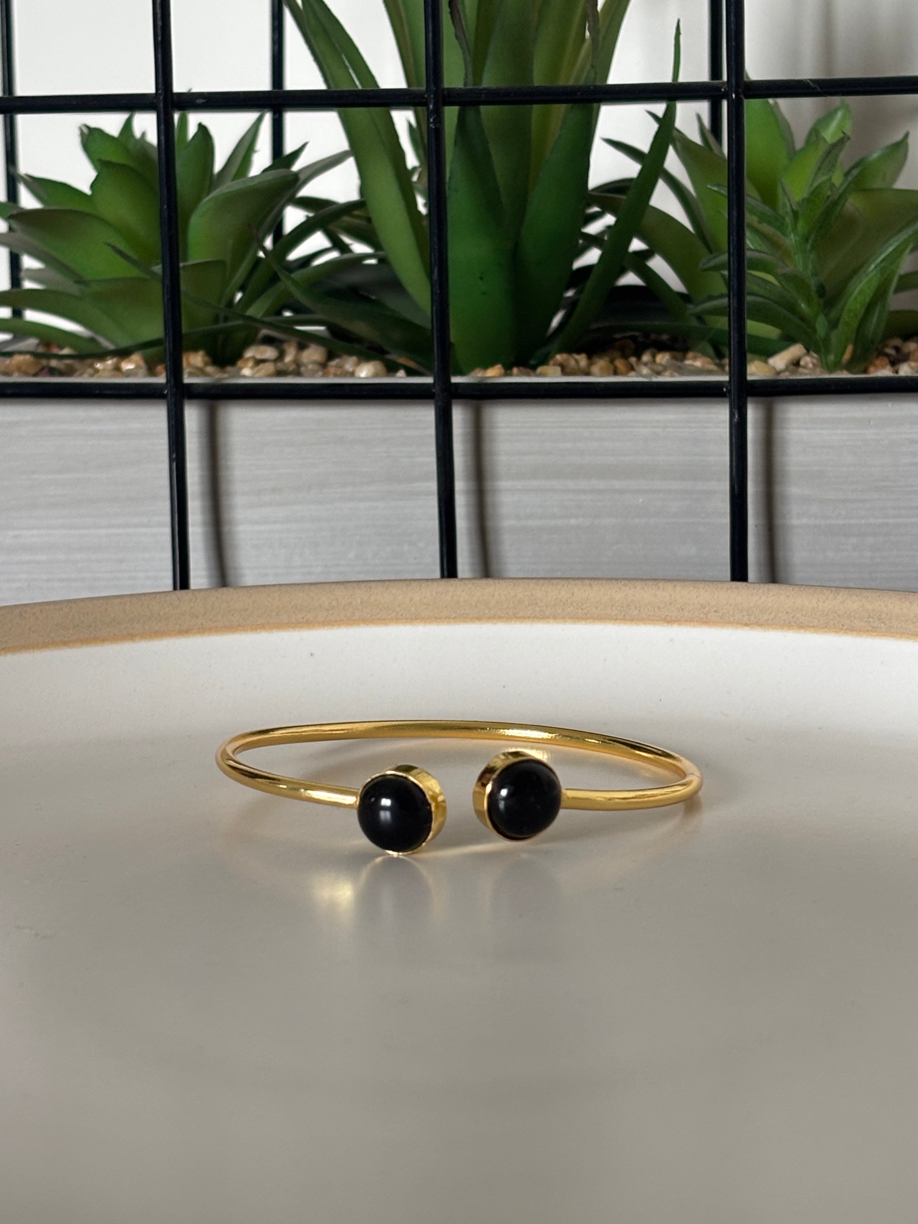Black Onyx Twin Orbit Cuff