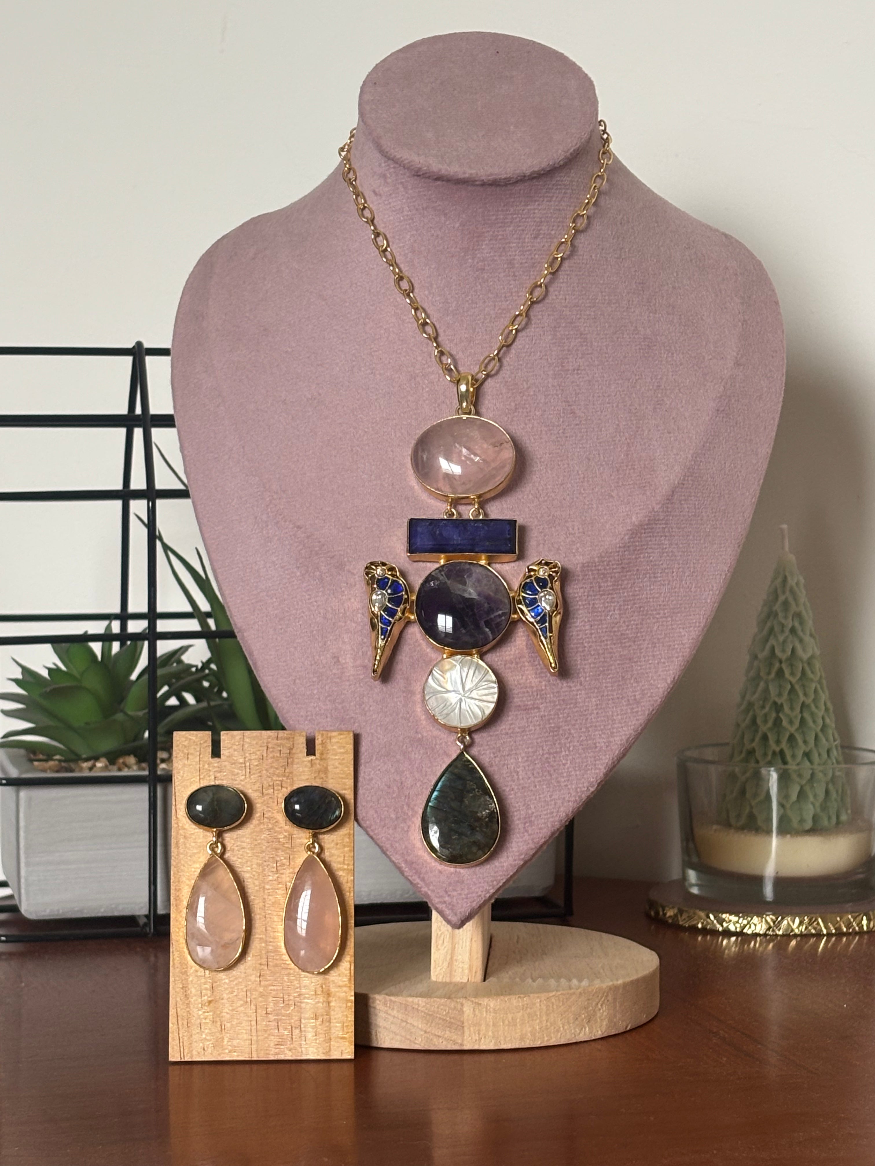 Twin Parrot Jewellery Set