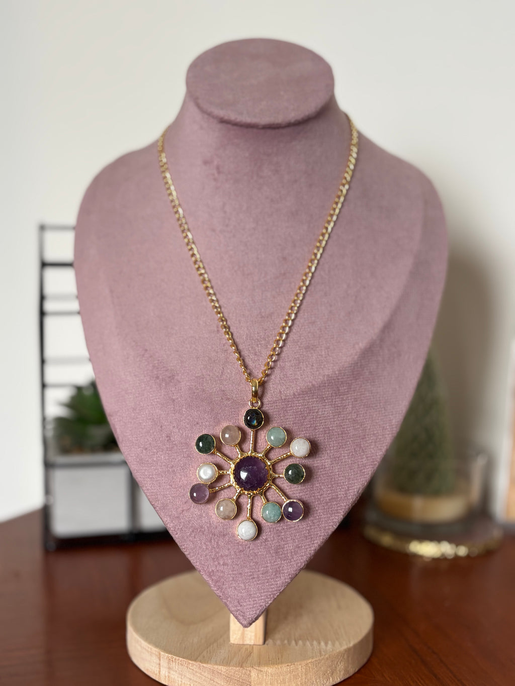 Amethyst Sunburst Pendant