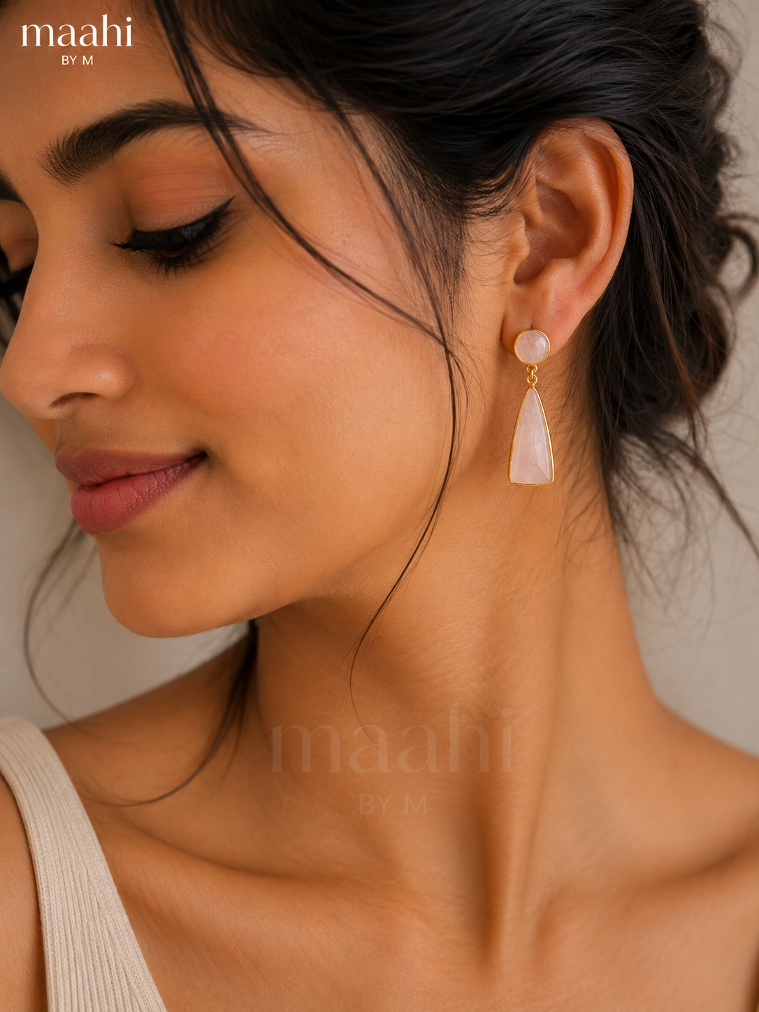Rose quartz Muse Earrings