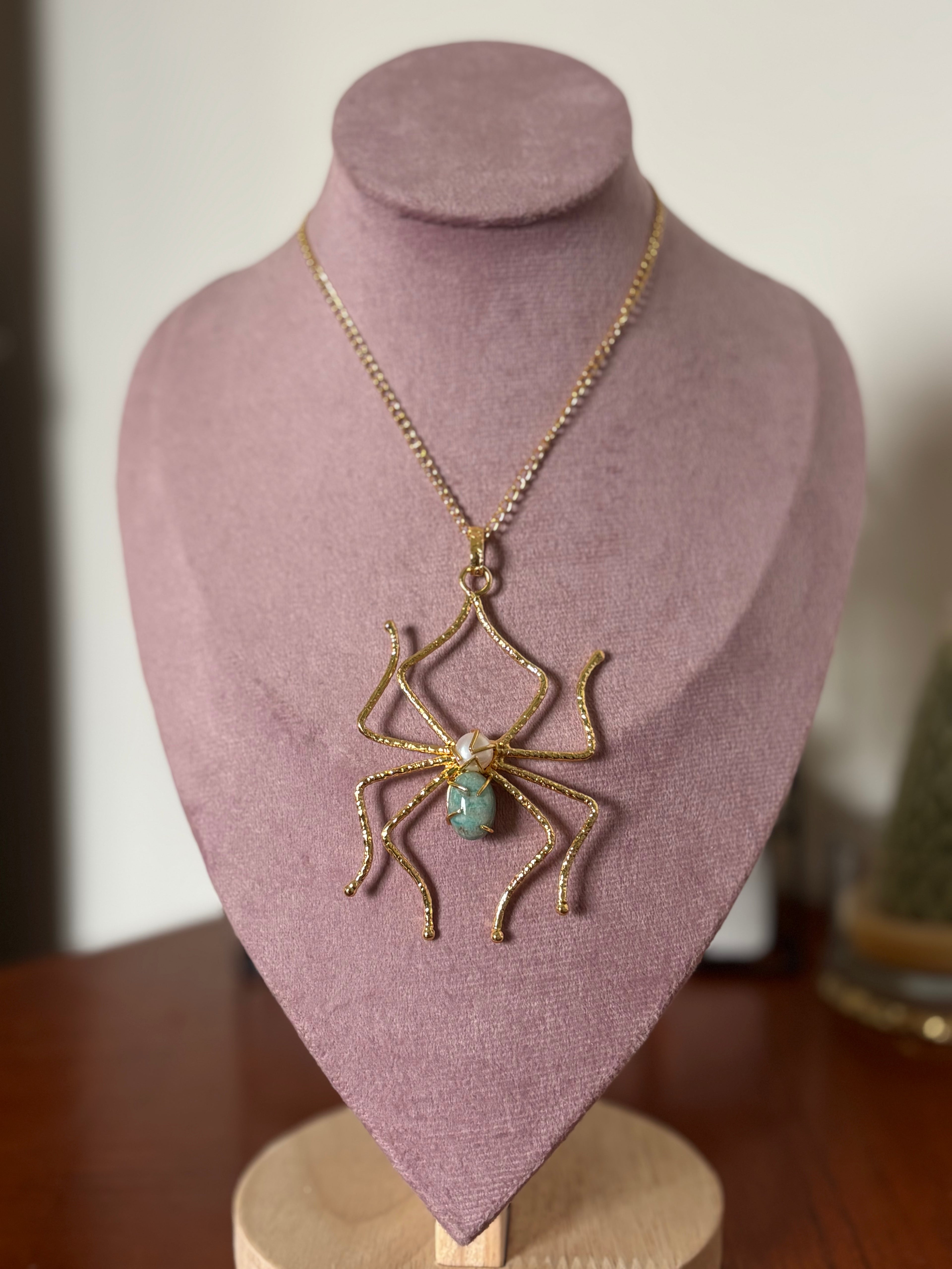 Mystic Spider Pendant Amazonite